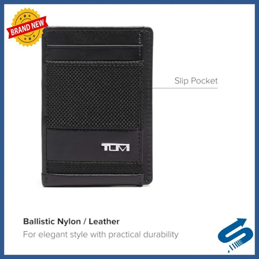 Slim Ballistic Nylon Money Clip Card Case with 3 Pockets